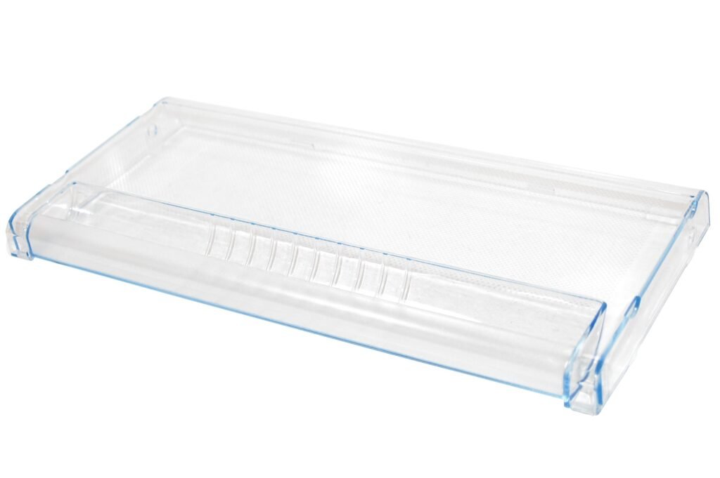 Šaldiklio BOSCH/SIEMENS vidurinio stalčiaus priekinis skydelis, 432x200mm,orig. Buitinių šaldytuvų laikikliai, stalčiai, lentynos ir kitos plastmasinės detalės