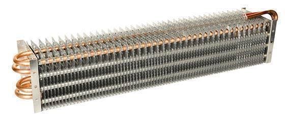 Pramoninio šaldytuvo išgarintojas R404A, 350W, 1700x110x140mm, RIVACOLD 308505, KT-RV-308505, static evaporator RIVACOLD 308505, number of tubes: 8, tube ø: 12 [mm], fin spacing: 11 [mm], area: 4,43 [m2], power R404A DT10[K]: 350 [W], dimensions (length x width x height): 1700 x 110 x 140 [mm] auto_awesome Versti iš: anglų 214 KT-RV-308505, statinis garintuvas RIVACOLD 308505, vamzdžių skaičius: 8, vamzdžio ø: 12mm Pramoninių šaldytuvų išgarintojai